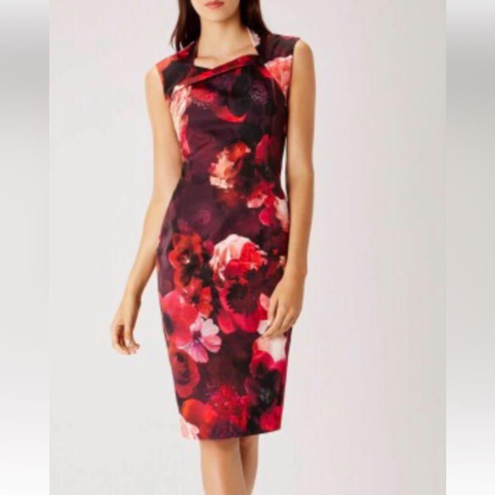Calvin Klein Scuba Floral Midi Sheath Dress